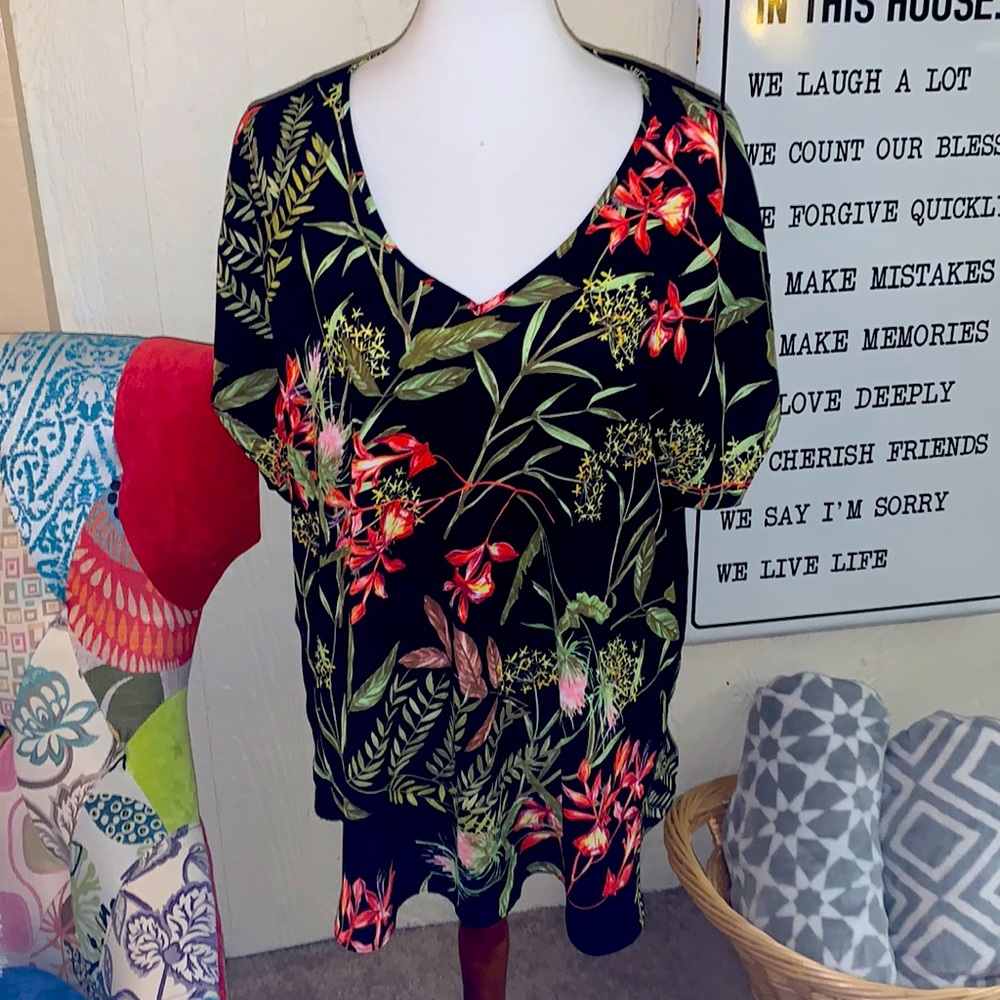 Philosophy Womens Tropical Flowing Top XXL 2XL